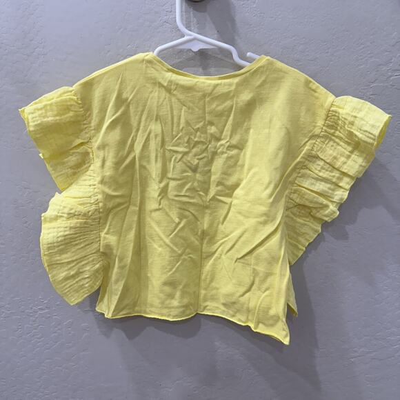 NWT Zara Yellow Ruffle Top - Picture 4 of 6